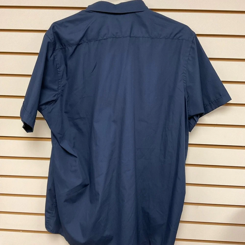 Autom Tailored Apparel Short Sleeve 17 1/2 Tab Collar Blue - Picture 2 of 5
